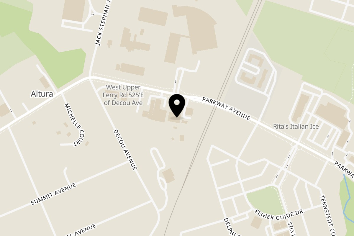 Map showing the location of Mexican Mariachi Grill Ewing on 1507 Parkway Ave in Ewing Township